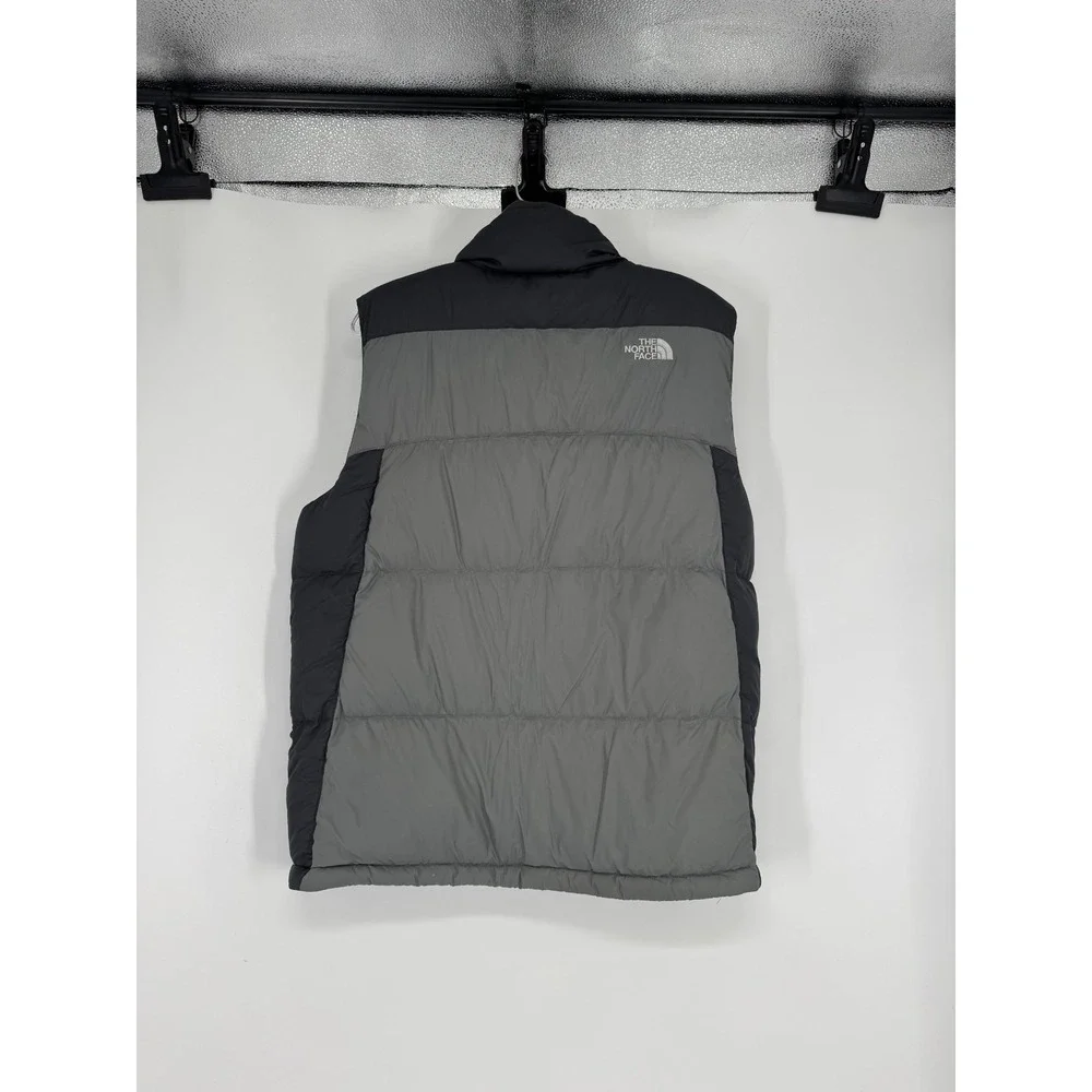 The North Face Nuptse Puffer‎ Vest Mens Medium Grey Black 550 Down Insulated